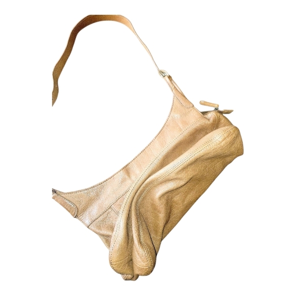 J.Jill Tan Pebbled Leather Vintage Hobo  Shoulder Bag - Picture 10 of 10